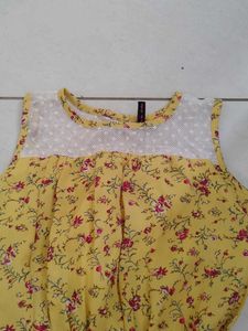 Floral Yellow Kids Dress
