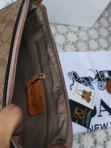 Coach khaki Chain shoulder bag with charm