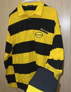 Yellow & Black Striped Polo Shirt