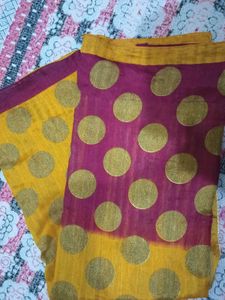 beautiful double colour saree