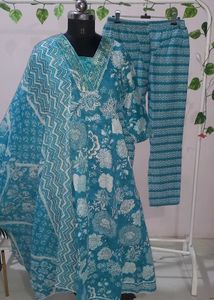 Brand New Floor Length Cotton Suit Set