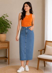 Orange Sleeveless Crop Top