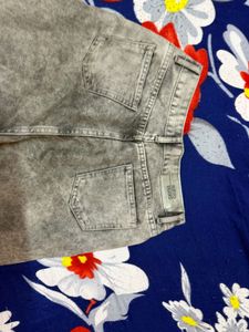 Grey Graffiti Print Jeans