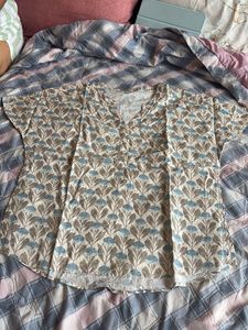 Bohemian Floral Print V-Neck Top