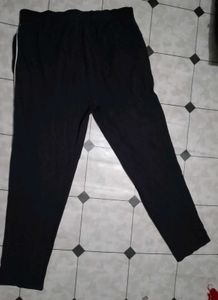 Black Athletic Pants with White Stripe