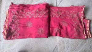 Rani Pink Golden Sequin Saree