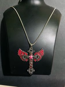 Winged Cross Pendant Necklace