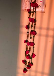 crochet red rose parandi