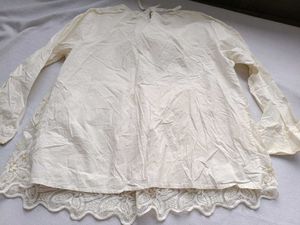 Elegant White Lace Pearl Blouse