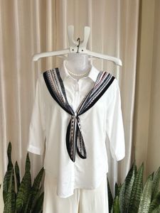 Korean Chic Blouse with Scarf