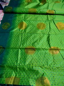 Emerald Green Semi Silk Saree