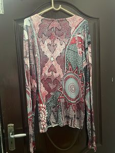 Abstract Print Long Sleeve Top
