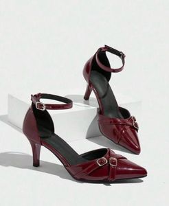 maroon Heeled Pumps