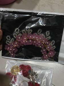 combo Flower &amp; Crystal Hair Accessory