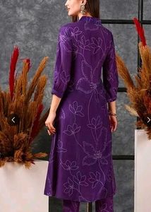 Elegant Purple Floral Kurta Set
