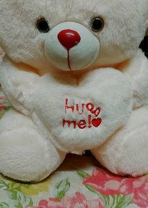 Pink Heart Pillow with Two Teddy Bears