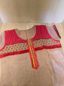 Beautiful Pink &amp; Grey Kurta