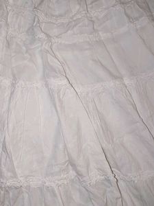 white cotton long skirt