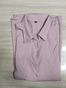 Pastel Pink Collared Button-Up Shirt