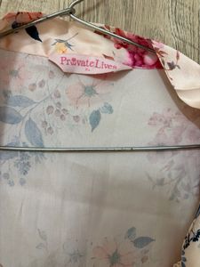 Floral Print Silk Robe &amp; Camisole Set