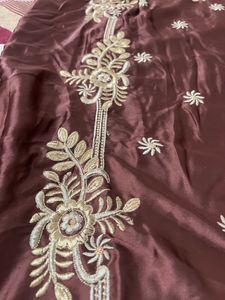 Elegant Chocolate Brown Silk-Blend Suit Set | Intr
