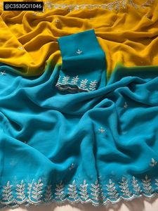 Sequin Work Dual Shade Saree
