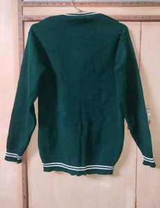 Boys Dark Green Winter Sweater | V-Neck