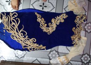 Elegant Blue &amp; velvet kurta and lehenga