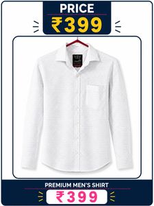Men's White Dotted Premium Shirt