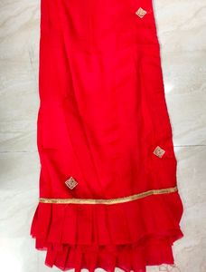 New Beautiful Red ♥️ Ruffle Saree Karwa Chauth Spe