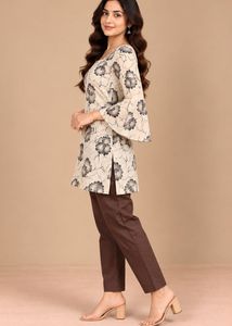Elegant Printed Kurta with Bell Sleeves