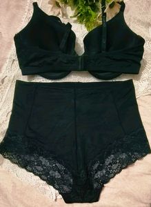 H&amp;M Black Lace Hipster Brief with bra👍👍