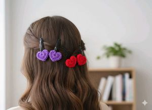 Handmade Heart Crochet Hair Clip any 1