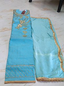 Unstitched Elegant Embroidered Kurta Set