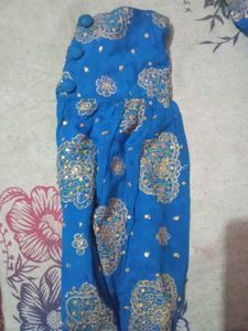Vibrant Blue Printed Kurta Set with Dupatta