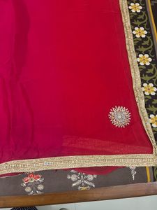 rose pink saree