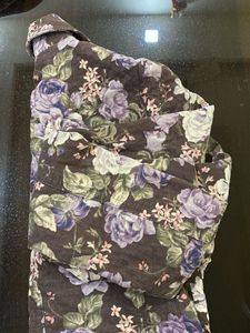 Floral Print Corduroy Jacket