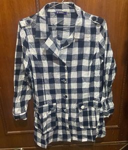 Black &amp; White Checked Tunic with Belt