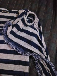 Striped Fringe Tunic Top