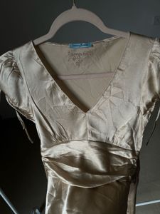 GUESS Champagne Silk Tie detail Blouse