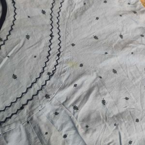 Comfortable light blue cotton nighty
