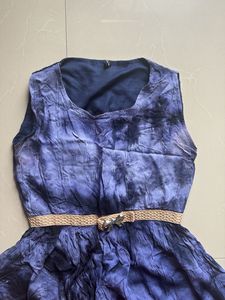 Sleeveless Fit &amp; Flare Dress with Belt