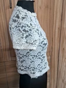 White Lace Crop Top