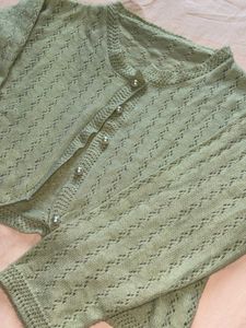 Green Knit Cardigan
