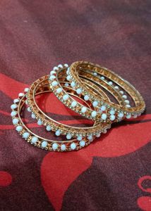 combo Elegant Pearl &amp; Stone Bangles