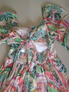 Boho Floral Print Puff Sleeve Mini Dress 1timeuse