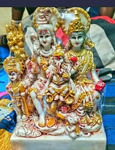 "Shiv Parivar Poly Resin Idol for Divine Home Decor and Pooja"