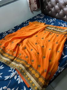 Partywear Orange saree with blouse