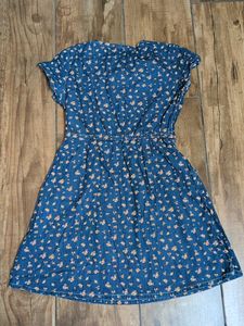 Cute Floral Denim Dress