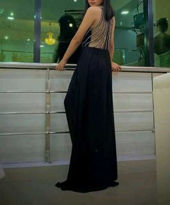Elegant Black Embellished Maxi Dress